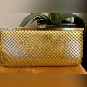 Valerie Stevens Gold Mesh Clutch Bag Purse